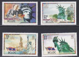Belize # 817abc-818 & 819, Statue of Liberty Centennial, NH, 1/2 Cat.