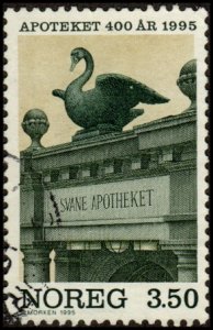 Norway 1090 - Used - 3.50k Swan Pharmacy, Bergen (1995) (cv $0.55)