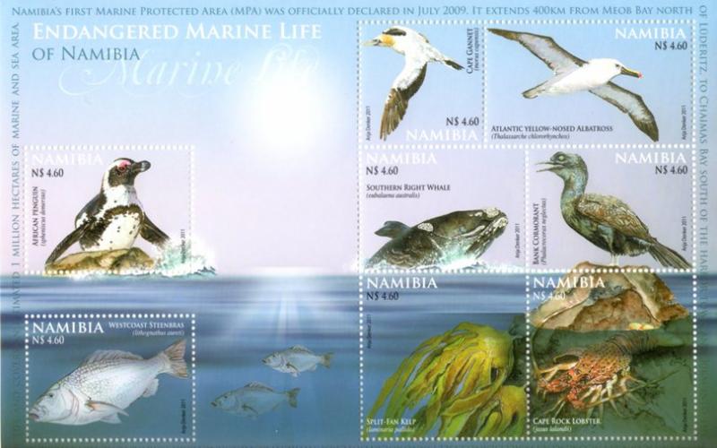 Namibia - 2011 Endangered Marine Life MS MNH**