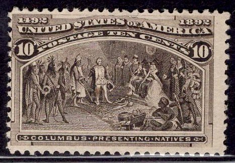 US Stamp #237 10c Columbian MINT Hinged SCV $90