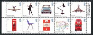 GREAT BRITAIN 2624a MNH BLOCK OF 10, BRITISH DESIGN