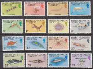 1984 BRITISH ANTARCTIC TERRITORY SEA LIFE (SG# 123-138) MNH VF