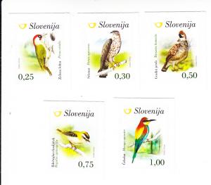 2016 Slovenia Birds SA (5) (Scott 1179-83) MNH