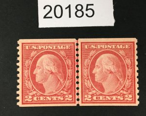 US # 455 MINT OG NH VF LINE PAIR POST OFFICE FRESH CHOICE $105+ LOT # 20185