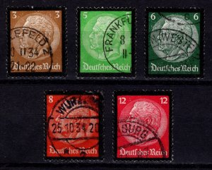 Germany 1934 Hindenburg, Portrait with black borders, Part Set to 12pf [Used]