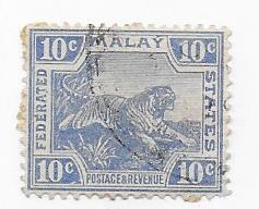 Malaya  #62 10c ultra Tiger (U) CV $8.50