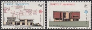 TURKEY Sc # 2379-80 CPL MNH EUROPA 1987, ARCHITECTURE