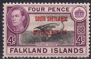 Falkland Islands 1944 4d Dependencies South Shetlands SG D5 MM ( G1092 )