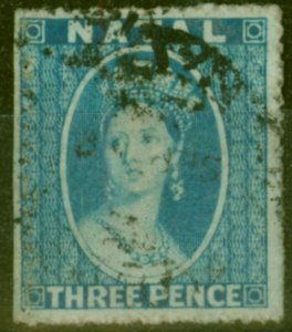 Natal 1861 3d Blue SG12 Fine Used