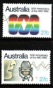 Australia-Sc#830-1- id12-unused NH set-Australia Broadcasting Commission-1982-