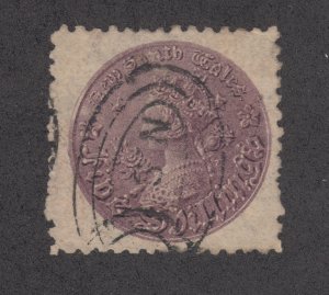 New South Wales Sc 44d used 1882 5s purple Queen Victoria, perf 10 VF