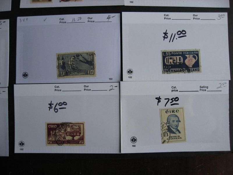 Old WESTERN EUROPE better stamps on sales cards,nice sized group check them out!