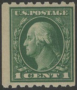 US #410 F/VF mint never hinged, nicely centered within large margins, paste u...