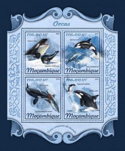 Mozambique - 2018 Orcas & Marine Life - 4 Stamp Sheet - MOZ18110a