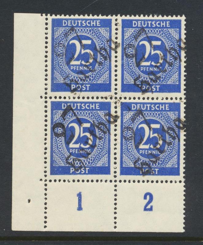 GERMANY - SOVIET ZONE  HARTHA BEZIRK 27  1948, 25pf BLOCK VF NH