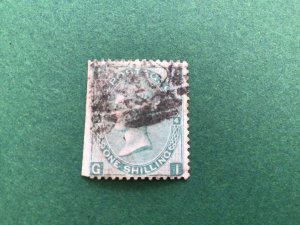 Great Britain Queen Victoria 1865 1 Shilling I G  Plate 4 used Stamp Ref 61620