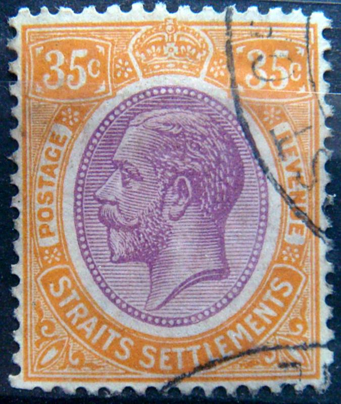 STRAITS SETTLEMENTS 1921 35c King George V Used Scott 196 CV$8