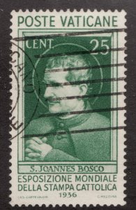 1936 VATICAN Sc #49 used - Catholic Press - 25¢ postage stamp of St. John Bosco