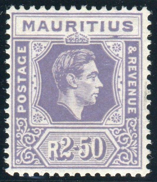 MAURITIUS-19482r50 Slate-Violet.  A lightly mounted mint example Sg 261b