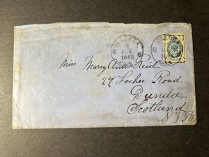 1885 Russia Cover Daecca to Dundee Scotland United Kingdom UK