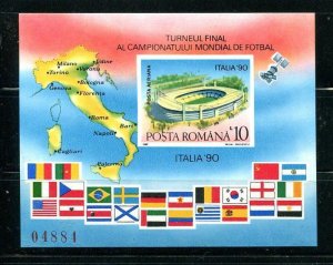 Romania 1990 sheets MNH World cup Soccer Championship (Football) Italy 9587