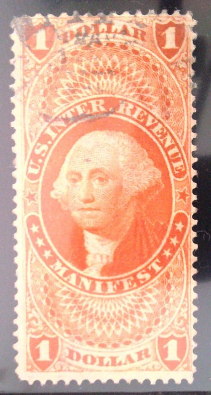 Scott #R72c - $1 Red - Manifest - Used - Thin