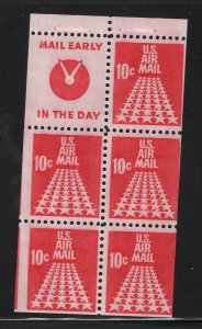 SCOTT # C72c  unused OG MNH Booklet Pane of 5