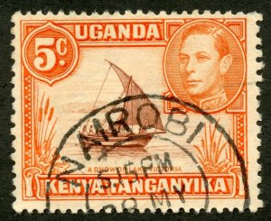 Kenya Uganda and Tanzania Scott 68 UHR - 1949 Dhow on Lake Victoria - SCV $7.50