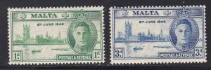 Malta # 206-207, Peace Issue, Mint NH, 1/2 Cat.