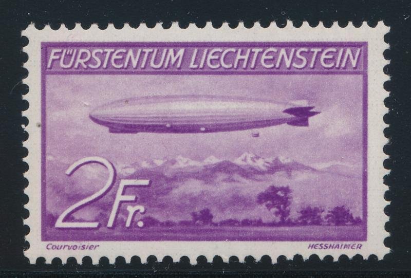 LIECHTENSTEIN C16 MINT VF NEVER HINGED (NH) ZEPPELIN