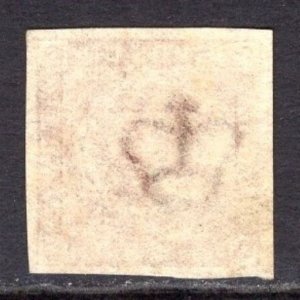 Denmark 1854 4s Brown Dotted Spandrels #4 Facit 4 VF Used