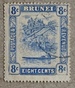 Brunei 1916 8c ultramarine, used.  Scott 26, CV $32.50.  SG 50