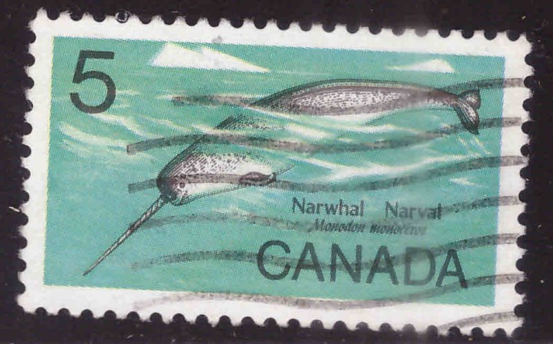 Canada Scott 480 Used Narwhal stamp typical cancel