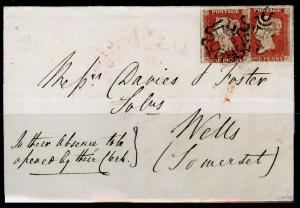 SG8, 1d red-brown,  USED. Cat £175+. BLACK MX. ON COVER.