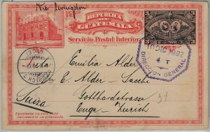 40331 - GUATEMALA - POSTAL HISTORY -  STATIONERY CARD: H & G # 9 to SWITZERLAND