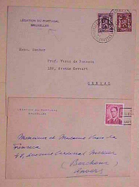 BELGIUM  PORTUGAL  2 DIFF. CONSUL 1949