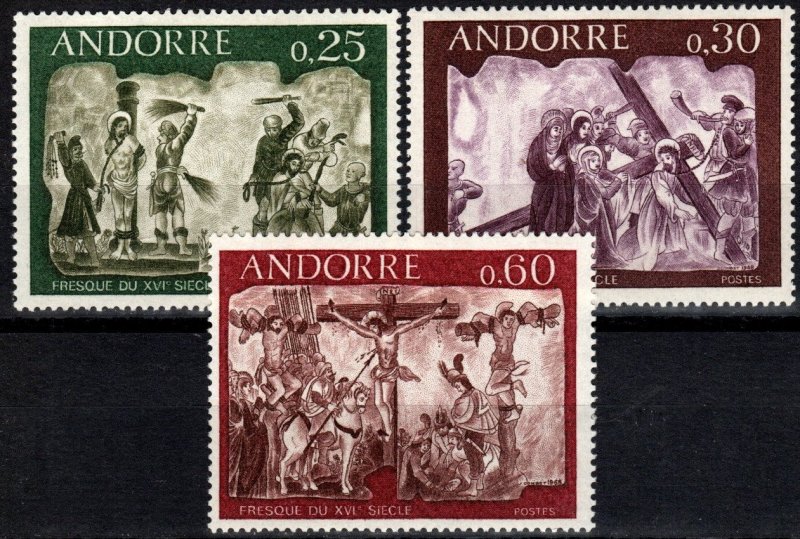 Andorra (Fr) #185-7  MNH CV $3.45  (X2537)