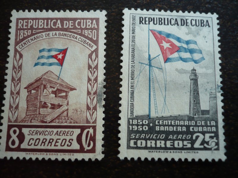 Stamps - Cuba - Scott# 458-461,C41-C43,E13 - Used Set of 8 Stamps