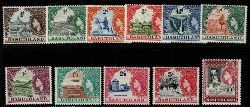 BASUTOLAND SG43/53 1954-8 DEFINITIVE SET MNH