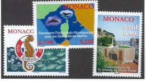 Monaco SC#2194, 2197 & 2190 MNH VF...Great Opportunity!