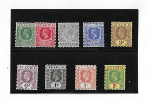St Lucia Sc #64-72 complete set of 9 LH VF