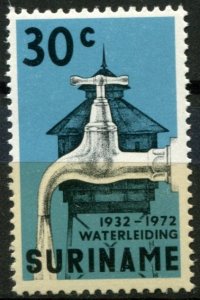 Suriname Sc#396 MNH, 30c bl & blk, Surinam water works, 40th anniversary (1972)