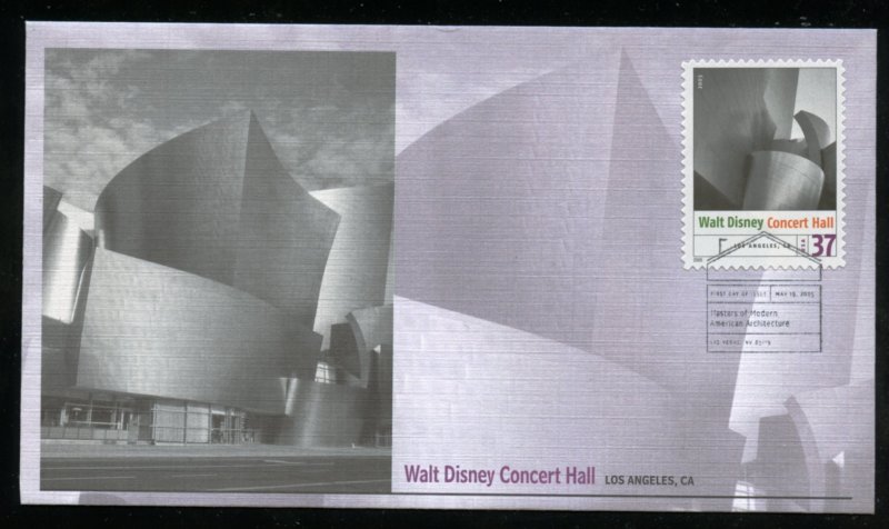 US 3910e Architecture Walt Disney Concert Hall UA Fleetwood cachet FDC