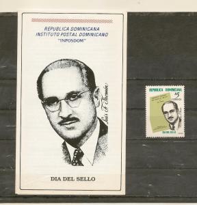 DOMINICAN REPUBLIC STAMP MNH DIA DEL SELLO 1999 Y FOLLETO