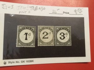 Trinidad & Tobago Scott J1-3 Mint Postage Due Catalog $26 Hard To Find Stamps!