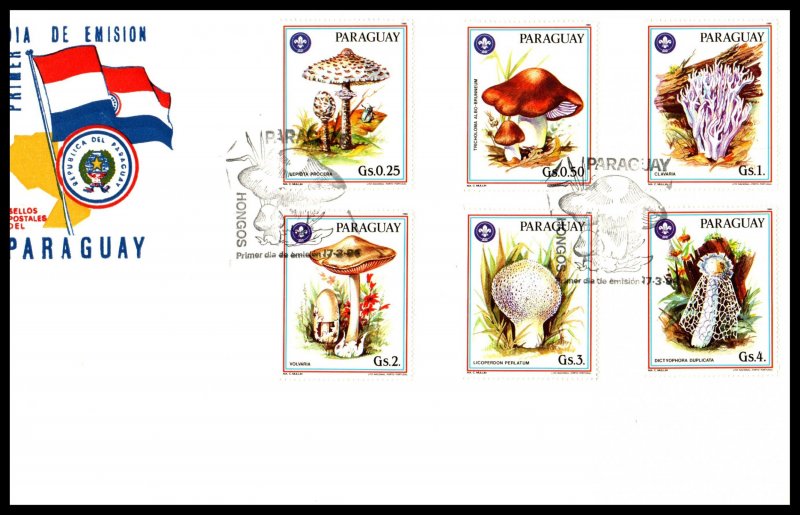 Paraguay 2166a-2166f Mushrooms U/A FDC