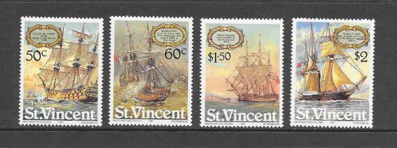 ST VINCENT #615-18  SHIPS  MNH