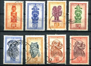 Belgiam Congo SC# 231-2, 239, 246-7, 250-1, 254 Carvings of former King  Used