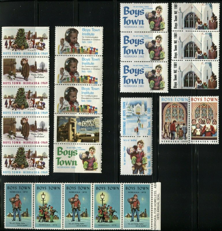 USA Boys Town Nebraska SEALS Collection MINT Non Postal Cinderella Stamps