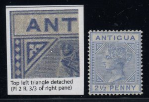 Antigua, SG 27b, MLH Top Left Triangle Detached variety